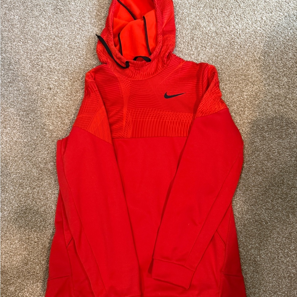 Nike Red Hoodie with Black Logo
